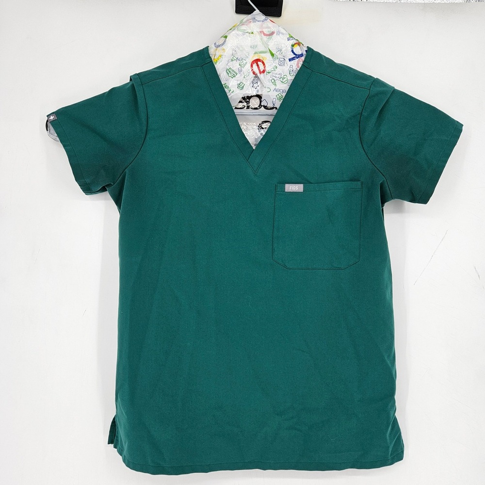 Figs Scrub Top Womens Small Green Catarina One Pocket Healthcare Nurses Uniforms